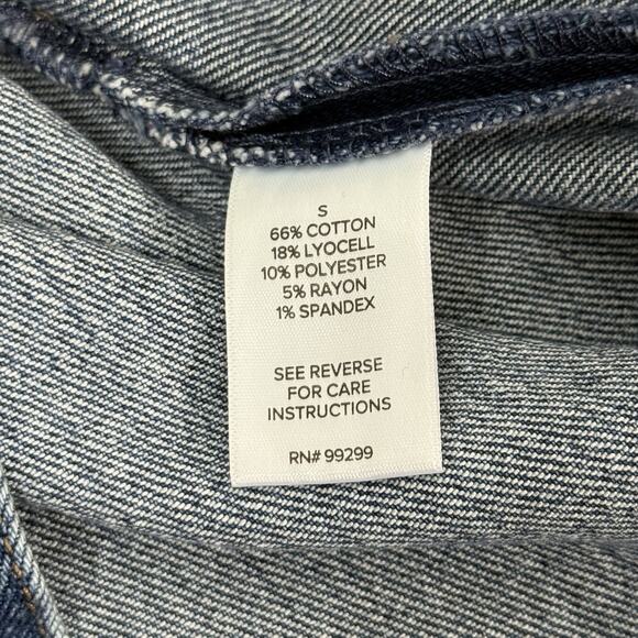 Evereve Denim Shirt Dress Button Front Long Sleeve Medium Wash Women’s Small NWT - Picture 8 of 9